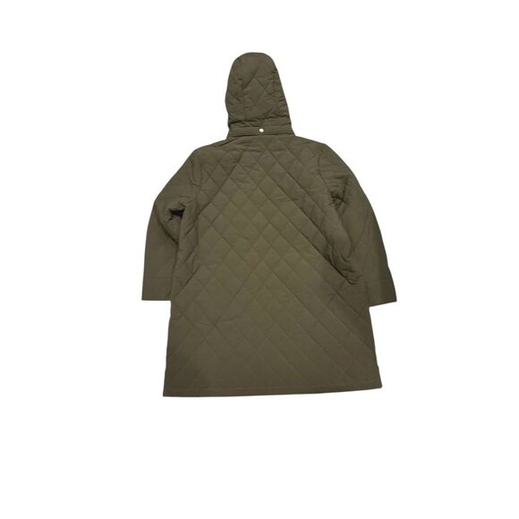 Barbour Womens Olive Green Quilted Hooded Coat With Sherpa Lining Size 1X - Picture 2 of 9